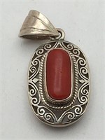 Sterling Silver Coral Pendant