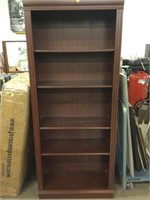 Pair Wood Bookcases with Shelves - approx. 6ft