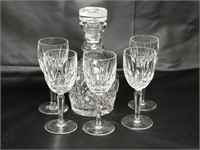 Vintage Waterford Crystal Decanter & Glasses Set