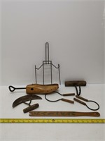 primitive items: boot stretcher, hook, etc.