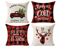 Christmas Pillow Covers Decorations 18x18 Inches