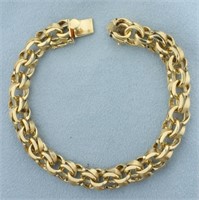 Double Cable Link Bracelet in 14k Yellow Gold