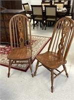 High back oak dining chair
