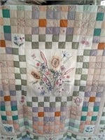 Embroidered Colorful Quilt