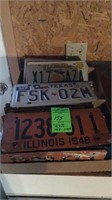 Large lot of license plates, mostly Illinois and