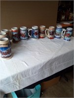 (10) Assorted Budweiser Steins