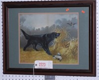 Lot #2223 - Framed print of Black Lab and Ruffled