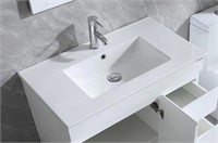 White Single Sink Bathroom Vanity Top