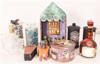 Eclectic Grouping of Jars, Bottles, Boxes & More