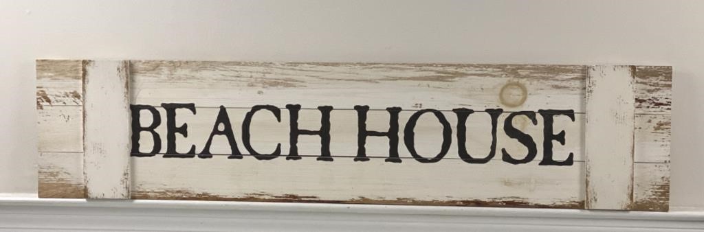 Beach House Wooden wall Decor sign 10 1/2”x47”