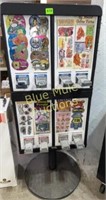 4 vending machines on stand-