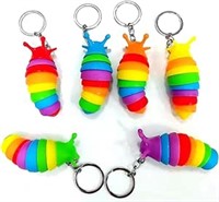 6piece Mini Keychain Slug Fidget Toys 3D Articulat