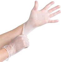 100 Clear Disposable Vinyl Gloves Powder-Free Exam