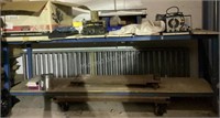 Steel Table on Dolly with Contents & Conveyor