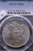 1898 PCGS MS63 MORGAN DOLLAR