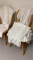 Assorted lace swags panels , tie backs, and