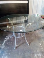 Large round glass top table