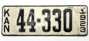 1923 Kansas License Plate