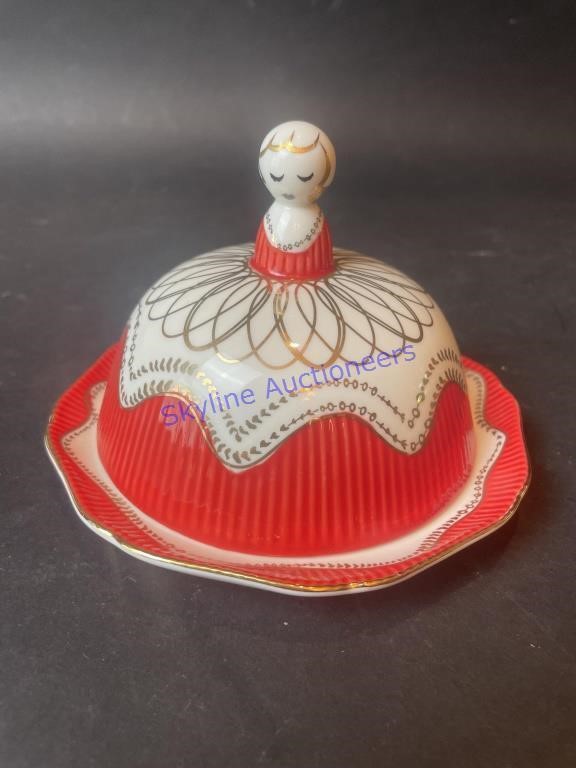 Anthropologie Biscuit Red Milkmaid Lady