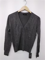 Woolen Bloom Women's Knitted Cardigan, Grey, XS
