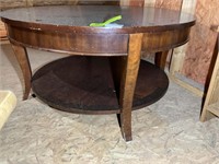 ROUND WOODEN COFFEE TABLE 38 IN X 19 IN TALL