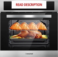 AMZCHEF Single Wall Oven 24 Built-in Electric