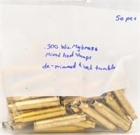 50 Count of .300 Win Mag Empty Brass Casings