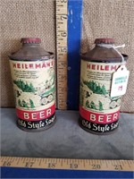 2 HEILEMANS CONE TOP OLD STYLE LAGER CANS