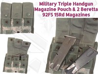 Military Handgun Pouch 2 Beretta 15rd Magazines H3