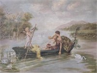 Oil on Canvas, Romantic Scene, Early 19th Century