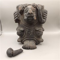 Pre-Columbian clay vessel painted black