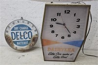 Dairylea clock, delco thermometer