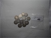 Lot of 14 Barber Quarters 90% Silver