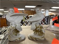 2PC VTG LEFTON CERAMIC DOVES FIGURINES