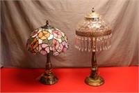 Tiffany Style Lamp & Glass Chandelier Style Lamp
