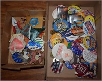 (S1) Lot of Pin Back Buttons & Refrigerator Magnet