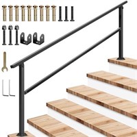 VIVOSUN Outdoor Handrail, 6 Step Stair Handrail,