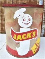 Vintage Plastic Jack's 1 Cent Cookies Jar & Lid