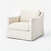 Vivian Park Upholstered Swivel Chair Cream -...