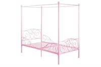 DHP Canopy Metal Bed, Twin, Pink Twin Pink