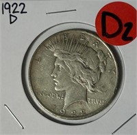 S - 1922-D PEACE SILVER DOLLAR (D2)