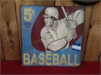 12" x 12" Bubble Gum Baseball Metal Sign