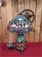 Tiffany Style Blue Dragonfly Stained Glass Lamp