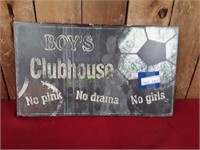 13.5" x 7.5" Boy's Clubhouse Metal Sign