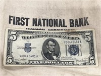 1934D $5 Five Dollar Silver Certificate Blue Seal