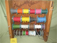 Misc. Spools of Wire in Wooden Holder