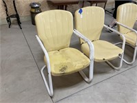 Pair of Clam Shell Metal Lawn Chairs PU ONLY