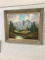 Beautiful oil on canvas country scene. 30 x 26