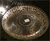 8.5" diam Silver overlay bowl 1890's - 1910