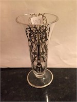 6" silver overlay vase 1890's - 1910